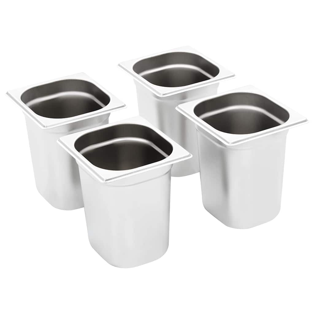 Genérico Recipientes Gastronorm 8 pcs GN 1/6 200 mm Acero inoxidable | Apilables, fáciles de limpiar, uso profesional y doméstico, compatibles con baño de agua y hornillos