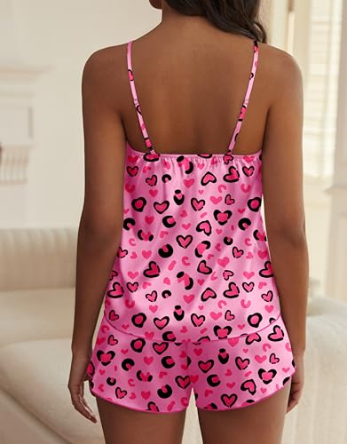 Image of Ekouaer Satin Pajama Sets for Women 2 Piece Silky Cami Pj Set Soft Nightwear Lingerie Sleepwear Set