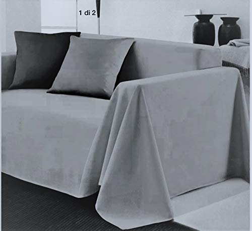 Biancheria Store - Tela cubre-sofá decorativa monocolor en 2 tamaños – Fabricado en Italia Gran Foulard multiusos para cubrir sofás – Medidas 160 x 280 cm – Color beige
