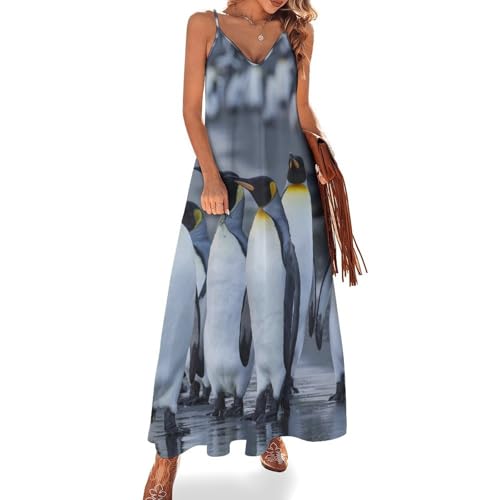 Robe longue pour femme été sans manches coupe maxi fluide style balnéaire décontracté