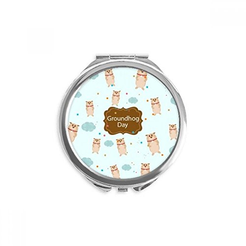Miroir rond de poche Groundhog Day maquillage portable compact multicolore