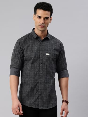 Image of Majestic Man Cotton Checkered Slim Fit Casual Shirt For Men