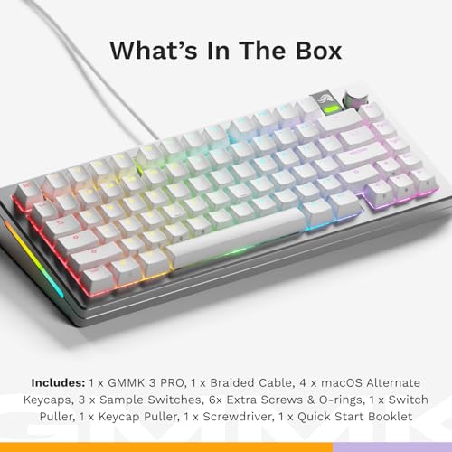 Image of GLORIOUS Gaming - GMMK 3 PRO: Custom Mechanical Keyboard, 75% Tenkeyless Keyboard, Modular Aluminum Body & Gasket System, Hotswappable MX Switches, Sound Dampening Foam, Custom Keycaps, ANSI (Silver)
