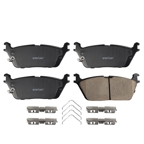 Image of Detroit Axle - Rear Brake Kit for 2019-2025 Ram 1500 Disc Brake Rotors 2020 | 2021 2022 2023 2024 Ceramic Brake Pads with Hardware Replacement 14.76 inch inch Rotor