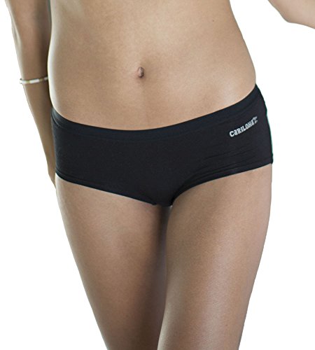 Cariloha Women's Bamboo Underwear Boyshort Panties (Large, Black)