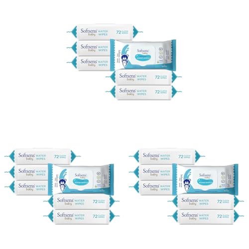 Image of Softsens Baby 99.9% Pure Water Wipes | Pure Aloe Vera Extract with Lid Wipes For Babies (Pack of 18)