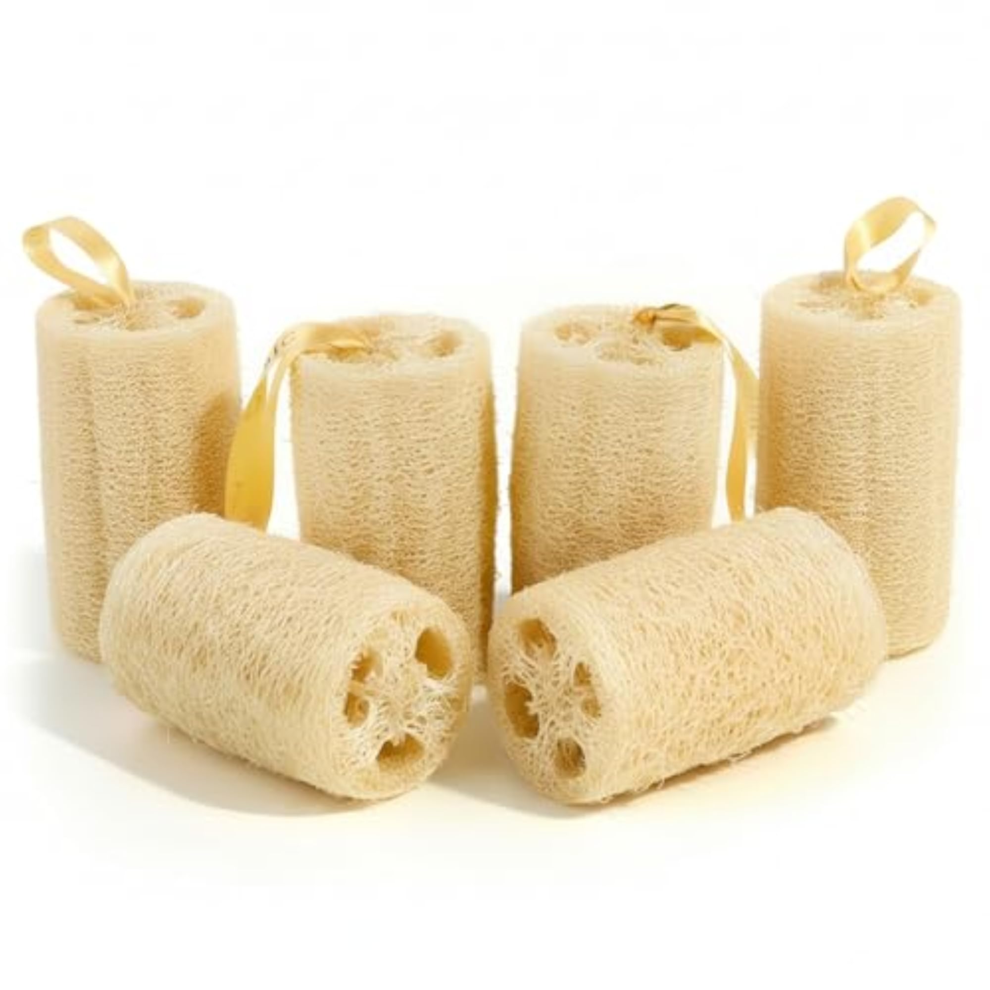 Natural Loofah Short Scrub Sponge for Bathing, Organic & Eco-Friendly