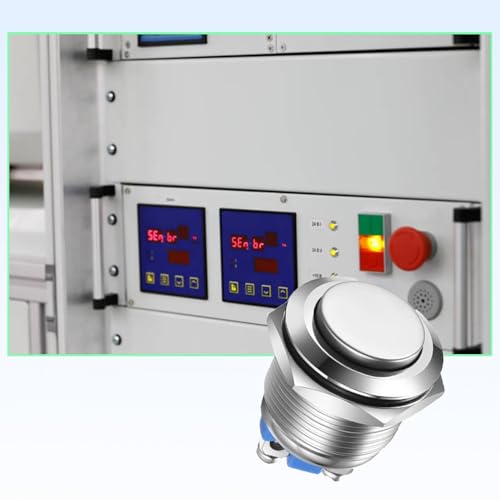 16 mm Runder Startknopf, Drucktaster Klingeltaster, IP67 Wasserdicht Druckschalter, 250V 220V AC 12V 24V 36V DC 3A Auto Appliance Taste Schalter SPST-Schraubklemme