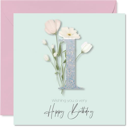 Carte anniversaire 1 an fille fleurs fantaisies