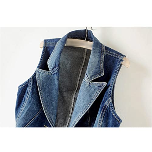 Chaqueta sin mangas de mezclilla para mujer ideal para tardes de verano 4