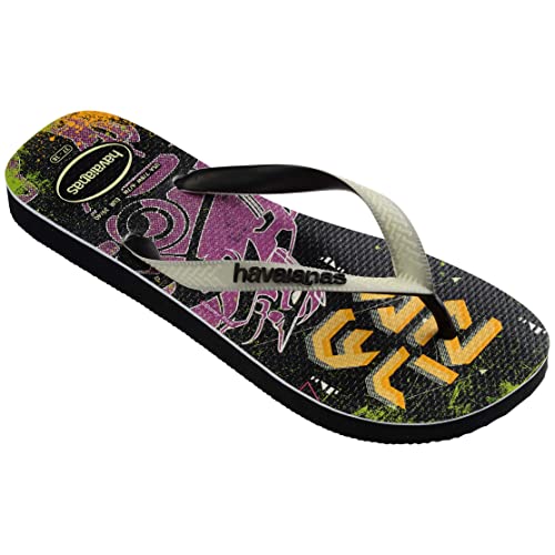 Havaianas Kids Buzz Lightyear Glow In The Dark Flip Flop Sandals, Black/Green, Size 3/4 Youth2