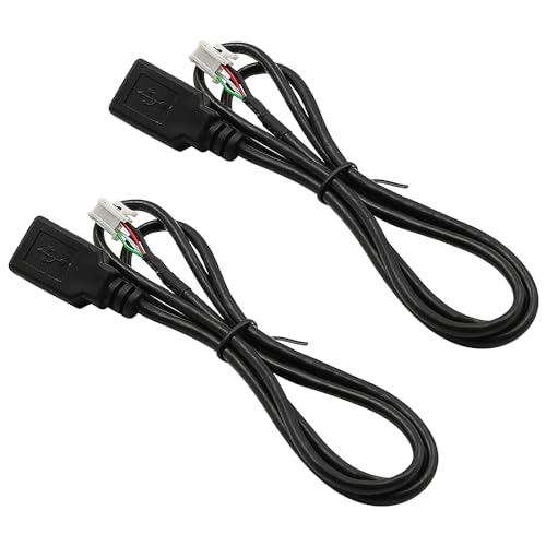 Alnicov 2PCS Adaptateur de câble d'extension USB de Voiture Connecteur 4 Broches 76 cm Compatible avec Android Autoradio Stéréo Clés USB Externes...
