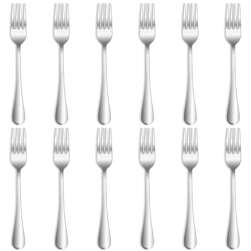 QUCHER 20.8cm(8.2')12 Stück Tafelgabeln Menügabeln gabeln besteck set Edelstahl Abendessen Gabeln für Heimgebrauch Haus Küche Gaststätte