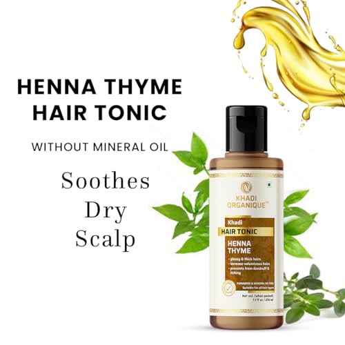 Image of Khadi Organique Henna Thyme Hair Tonic pack of 2