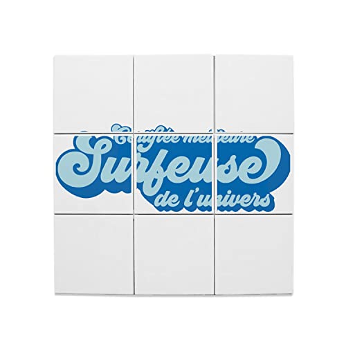 Carreaux céramique surf plage mer décoration murale carrée de 45,6 cm pour salon de bord de mer