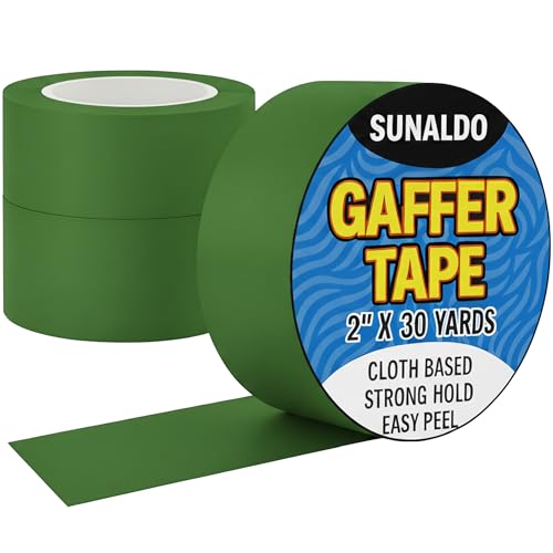 SUNALDO Gaffers Tape Heavy Duty, Easy to Rip, Residue-Free Professional Grade Floor Tape for...
