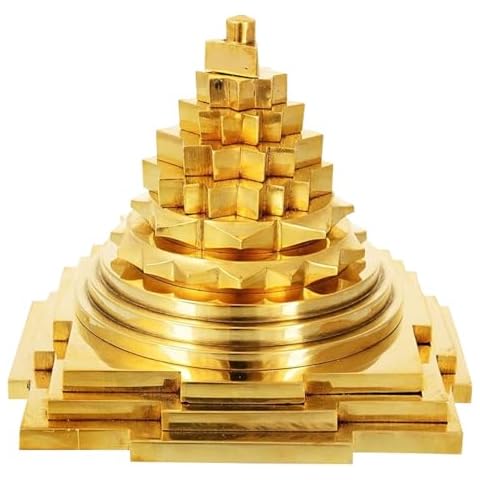 HOME GENIE Goddess Laxmi Maha Meru Shree Yantra Original Brass for Home Pooja Health Wealth and Prosperity Cover