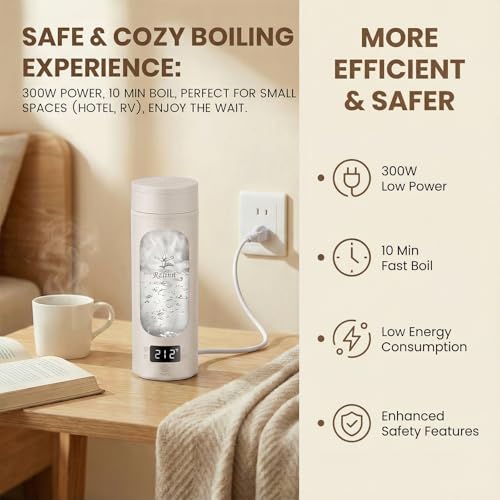 Image of Portable Electric Kettle for Travel(120V), 450ml, 4 Temperature Control