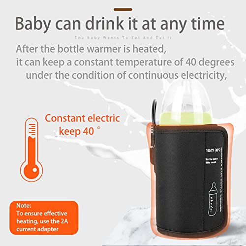 Pruie Aquecedor de mamadeira portátil USB para viagem, protetor de calor para leite, carro, aquecedo