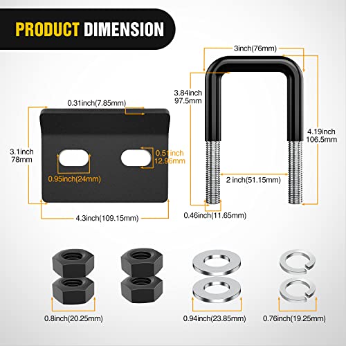 Image of Nilight Dual Hitch Extender to 10 Inch Max Extension Length with Hitchs Tightener Anti Rattle for 2 inch Receiver with 5 /8 inch Bolt Nut Clip Adjust 7-1 /2 inch Riser or Drop 4,000 lbs GTW Matte Black