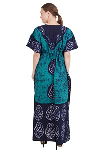 Image of Onekbhalo Women's Cotton Floral Kaftan Nighty Maxi Gown (OK Free Size)