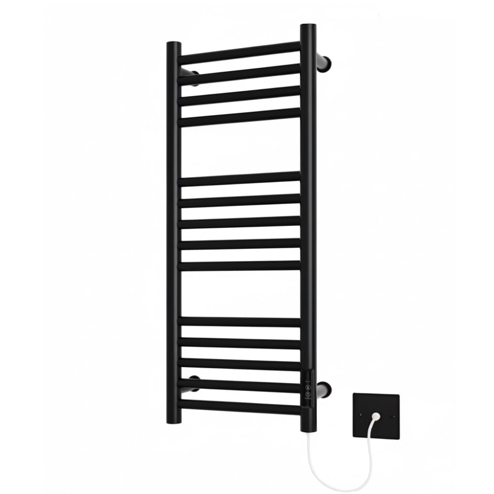 Greened House Siena Black Electric Heated Towel Rail 300mm W x 720mm H