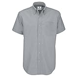 herren kurzarmhemd B&C SMO02 Oxford-Hemd für Herren, fürs Büro, kurzärmelig, Größe S-6XL