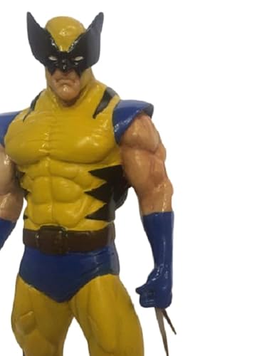 Boneco Wolverine com Garras em metal 30cm Colecionável Estátua em Resina Miniatura Enfeite