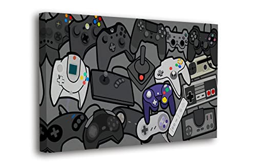 Spiritualhands Canvas Art Video Game Room Decor For Adults, Board Game Wall Decor Video Game Posters, Gamer Room Decor For Boys Bedroom, Game Tile Wall Art For Basement Game Room Decor (Game Room Consoles, 30" X 40" - Ready To Hang) #TOP14