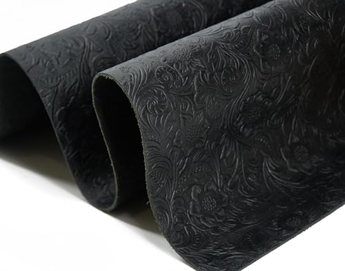 Feuilles de cuir géométrique imprimé noir texture relief premium