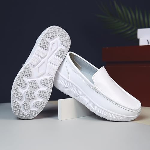 Men's Leather Orthopedic Slip On Loafers,Casual Platform Plantar Fasciitis Nursing Comfortable Walking Work Shoes Soft Non Slip Driving Shoes4