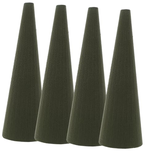 4pcs Floral Foam Tree Cones Dry Wet Florist Flower Blocks Green Foam Cone for Flower Arrangements Christmas Wedding Garden Cemetery Vase Decorations