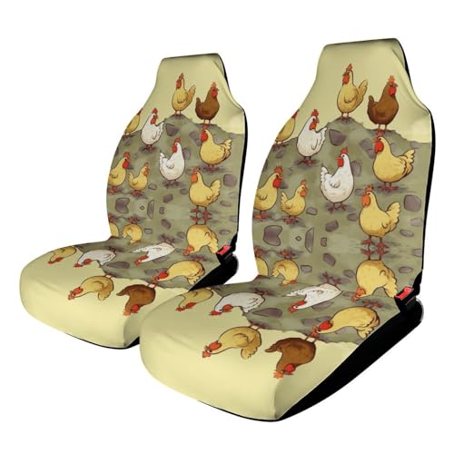 Housse de siège de voiture anti tache élastique et respirante imprimé couvée de poulets
