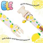 Dog Collar, Pink Lemon Print Spring/Summer Soft Cotton Puppy Collars Adorable Female Pet Gift Lightweight Plastic Adjustable Dog Collar for Medium Dogs - Image 3