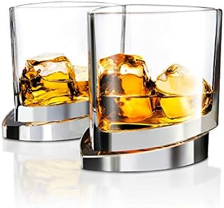 JoyJolt Aqua Vitae Premium Whiskey Glass Set of 2. Triangle Whiskey Glasses