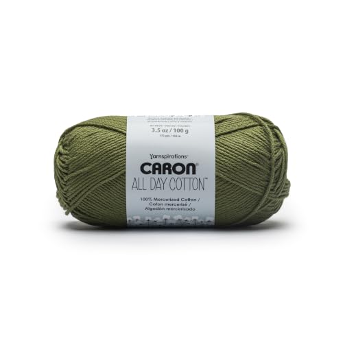 Image of Caron All Day Cotton Yarn for Crocheting, Moss, 3-Pack
