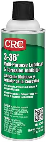 CRC 3-36 Multi-Purpose Lubricant and Corrosion Inhibitor, 11 oz Aerosol Can, Clear/Blue/Green