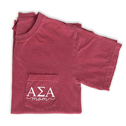 Alpha Sigma Alpha Mom Shirt - Sorority Pocket Tee - Merch for Women