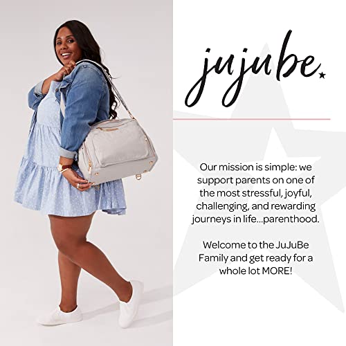 JuJuBe Diaper Bag, Travel Backpack and Large Tote with Portable Changing Pad, Stroller Hooks & Pockets for Baby Bottles, Diapers, Pacifier, Snacks, and Daily Essentials, BFF - Pebble