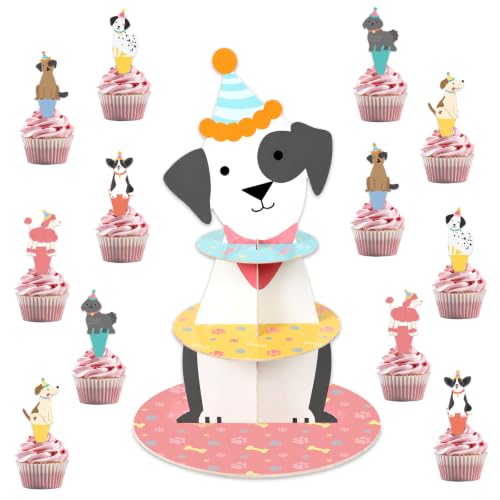 Vintage Dog Cupcake Stand Set