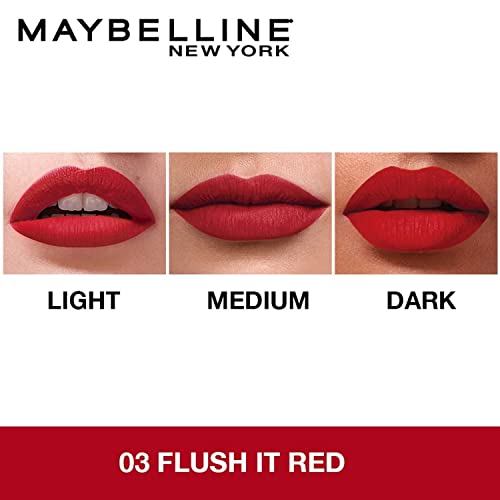 Image of Maybelline New York Sensational Liquid Matte Lipstick 03 Flush It Red (Pack of 2)