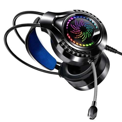Casque D'ordinateur Filaire Durable 7.1 Channel Sonore RVB Computer Gaming Headphones for Immersif Gaming Experience ABS MATÉRIEL – Image 4
