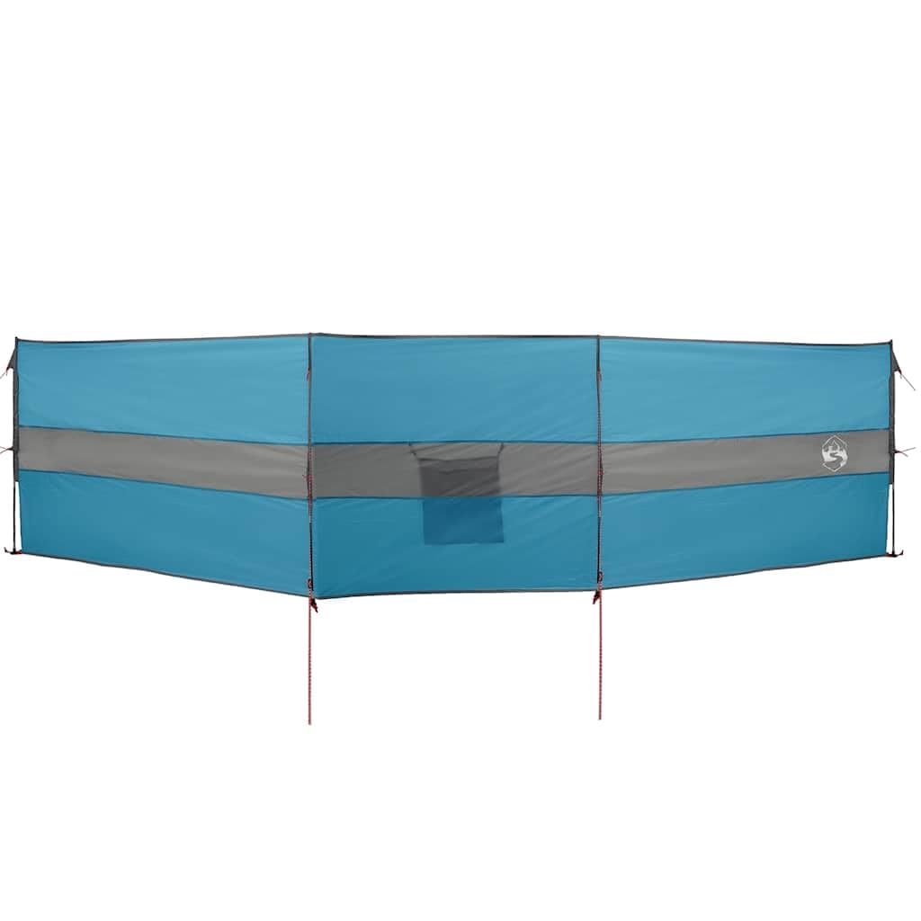 Kempingowa ochrona przed wiatrem, niebieska, 490 x 123 cm, wodoszczelna, z poliestru 185T z powłoką PU, składana, przenośna, na plażę, kemping, do ogrodu, na balkon, niezawodna ochrona przed