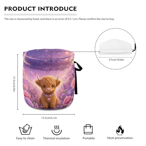 Image of Highland Cow Flower Print Tea Pots Cosy Kettle Dust Cover for Teapot Insulated Breakfast Pot Covers Kitchen Tea Cosy Tea Cozies with Drawstring Keep Breakfast Warm, Home Decor