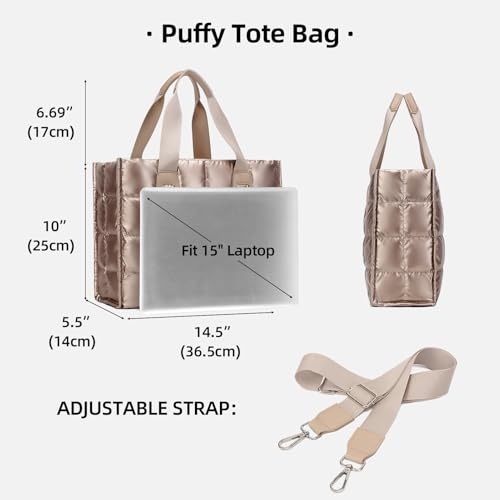 Image of Women's Handbag Thickened Large Capacity Down Jacket Tote Bag Thickened Base Wear-resistant Waterproof Mommy Bag Suitable for Commuting and Business Travel