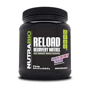 NutraBio Reload – Powerful Muscular Recovery Formula – Post-Workout Supplement – 3G Creatine – 8G BCAAs – 5G Glutamine – 30 Servings, Grape Berry Crush