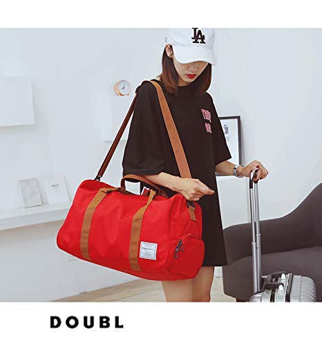 Mollygan Travel Duffel Bag Large Capacity Yoga Gym Bag Durable Duffle Sports Bag With Shoes Compartment Tote Bag For Men And Women Red #TOP4