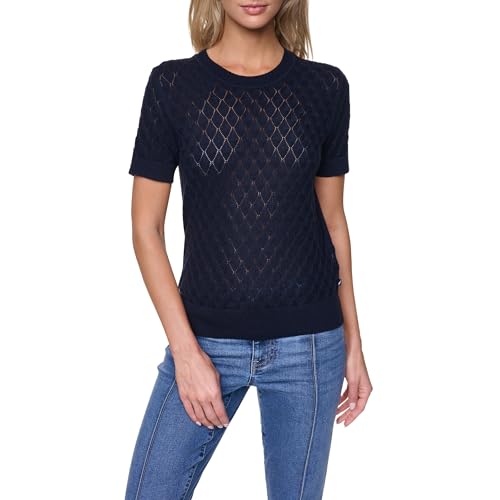 Image of Nautica Women's Crew Neck Solid Short Sleeve Sweater