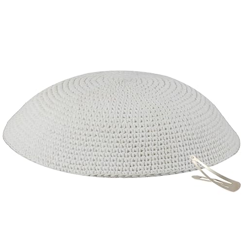 Image of Zion Judaica Quality Knit Kippahs Bulk Packs Knitted Kippot and Single Hand-Knit Kippas Kipa Clips Included