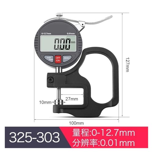 Medidor digital de espesor calibre micrómetro 0-12.7mm miniatura 2